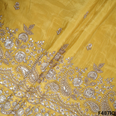 Cutdana Zari Sequins Embroidered Shimmer Tissue Fabric-F4871